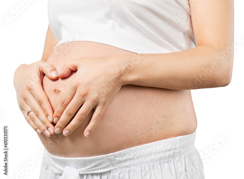 Wallpaper Mural Pregnant woman touching her big belly Torontodigital.ca