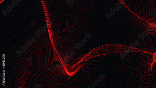 Data technology example. futuristic abstract background. Wave on a dark background with connected dots and lines. a particle wave.