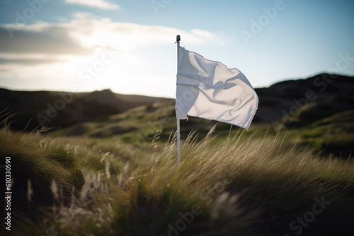 white flag in the field