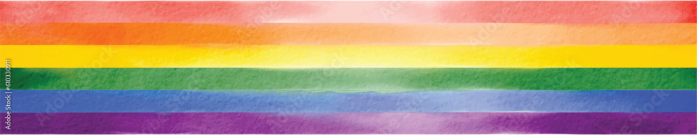 Rainbow flag watercolor painting isolate on white background. LGBT ...