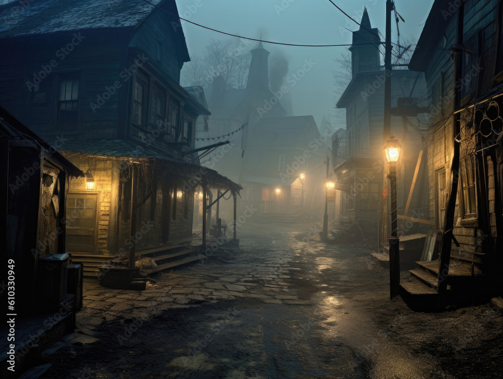 A thick fog descends on an abandoned town its long forgotten and ...