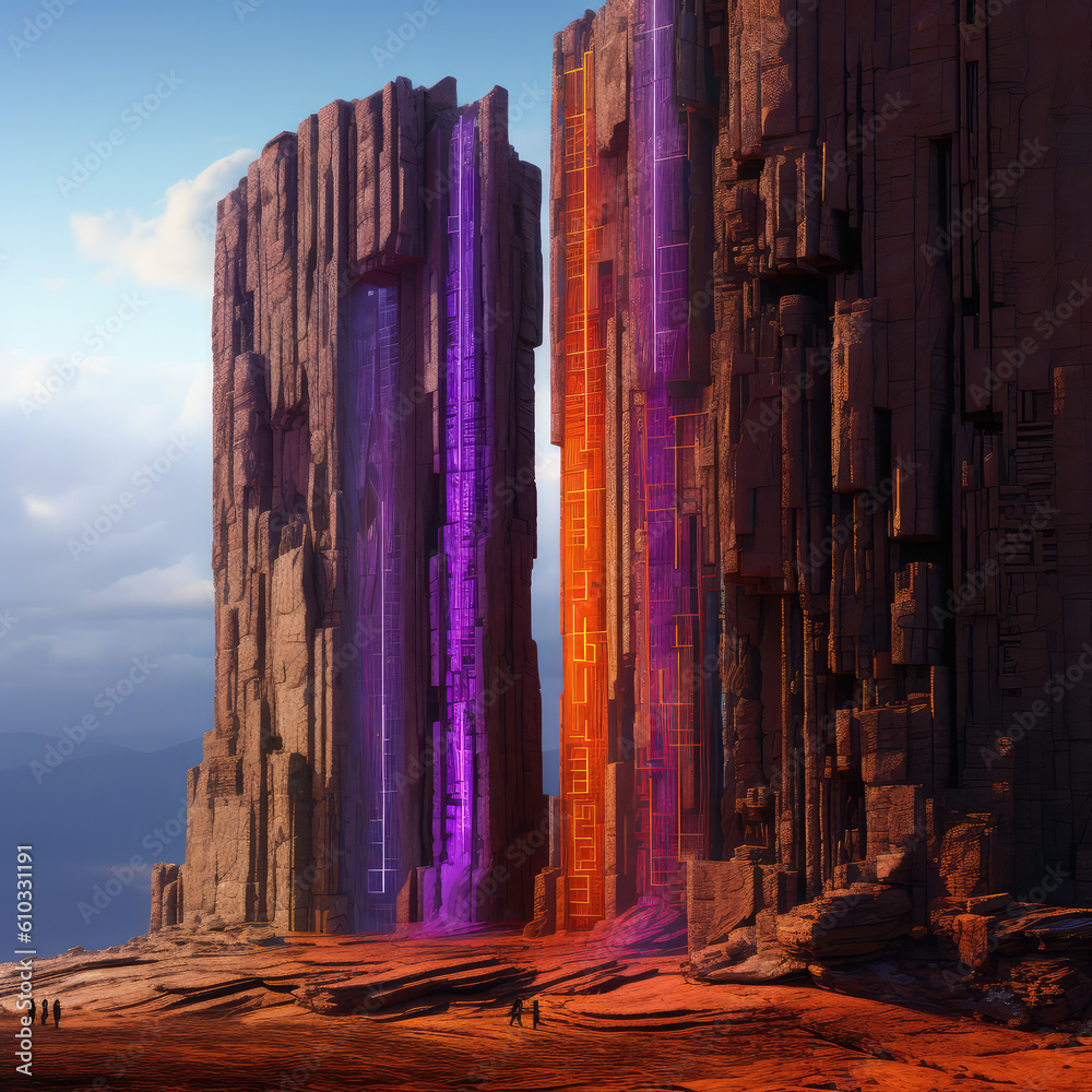 Obraz premium Colorful abstract rock walls.
