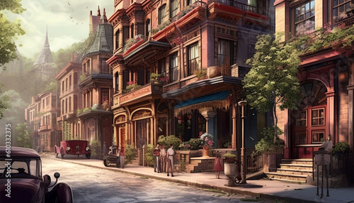 Fototapeta Naklejka Na Ścianę i Meble -  Mario_Boubou une rue avec de superbes maisons victoriennes 