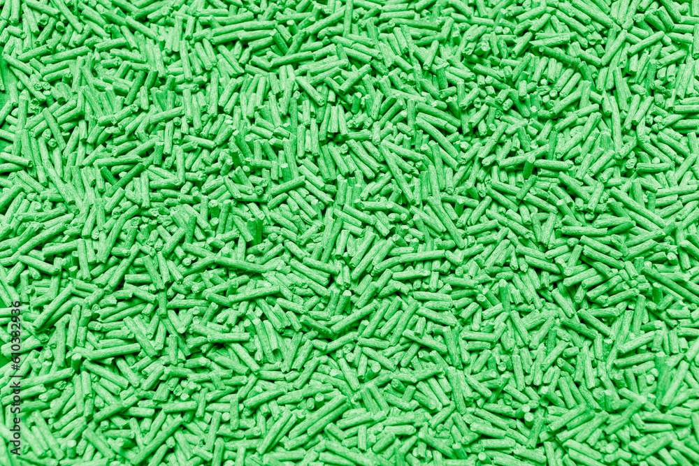 Pattern of healthy organic tofu cat litter of green color. Natural abstract background.