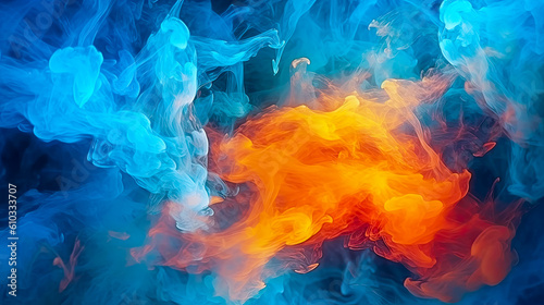 Colored puffs of smoke, idea for a holiday, concept for a background or banner, AI generated