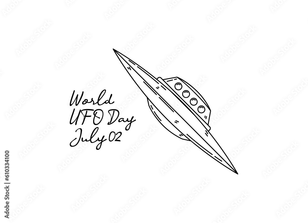 line art of world ufo day good for world ufo day celebrate. line art. illustration.