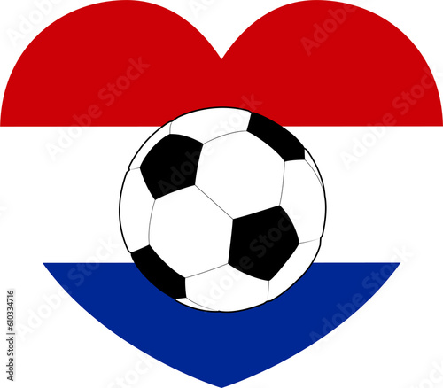 Netherlands Dutch Flag Soccer Football Heart