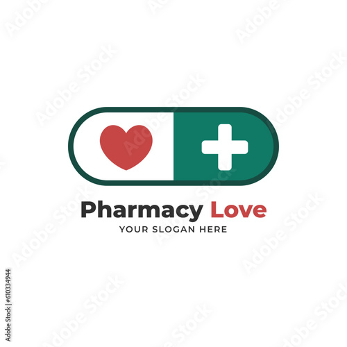 Pharmacy medical outline logo vector design