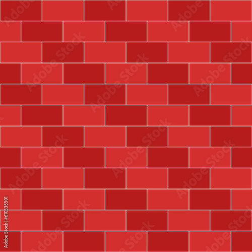 Stepped brick vector pattern. Brick pattern. Red tone brick pattern. Seamless geometric pattern for wrapping paper, backdrop, background, wallpaper.