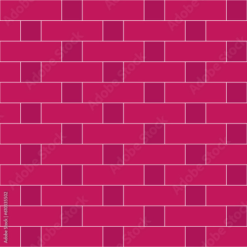 Line up brick vector pattern. Brick pattern. Pink tone Brick pattern. Seamless geometric pattern for wrapping paper, backdrop, background, gift card. © hchedgehog