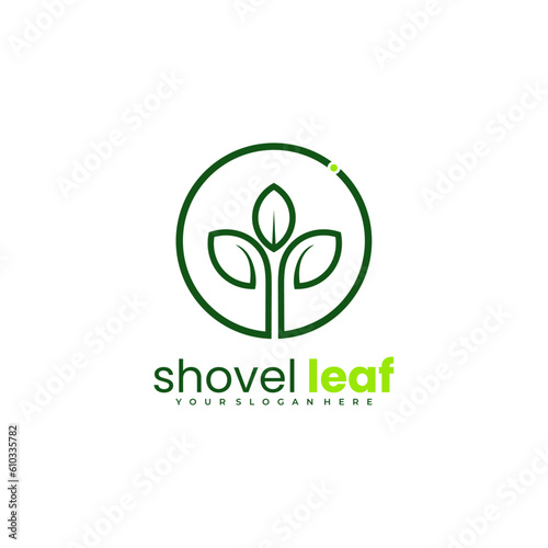 shovel leaf modern logo simple