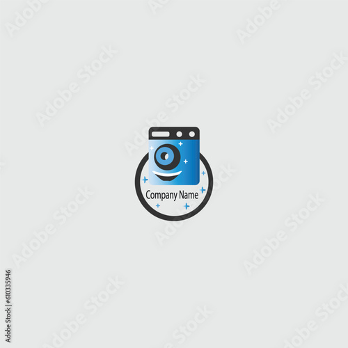 laundry machine template design logo stock vector and photos 