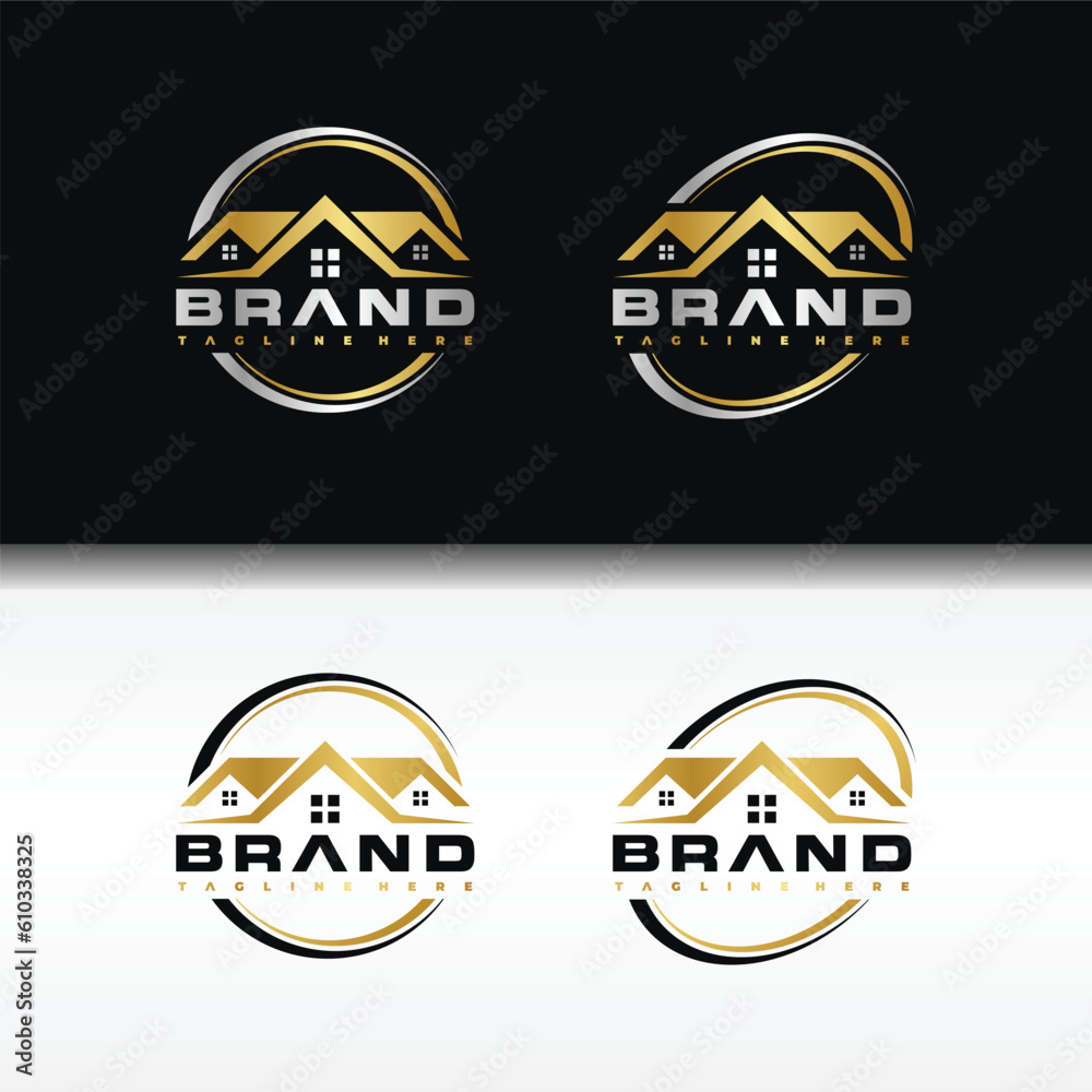 Naklejka premium real estate circle luxury bundle logo