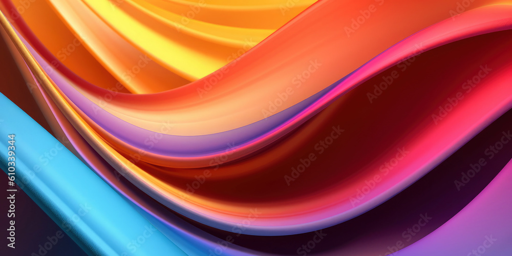 Fototapeta premium Abstract colorful wave background for web header. Generative AI