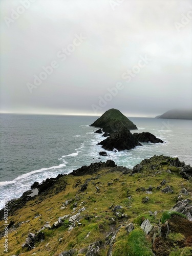 Dunmore Head in Dingle Ireland - view on a cloudy autumn day