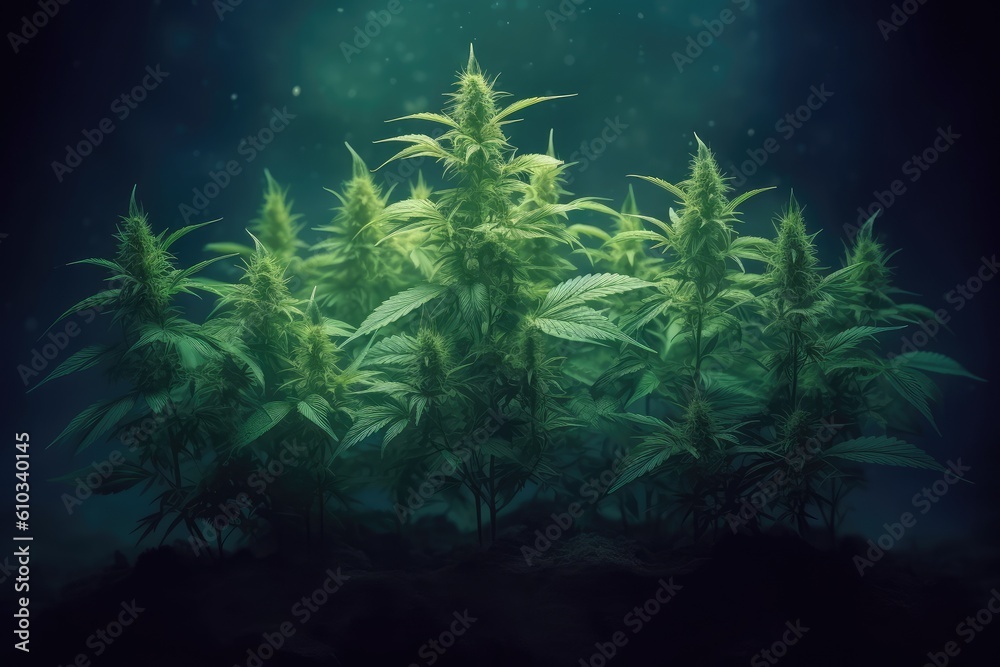 marijuana plant is growing high