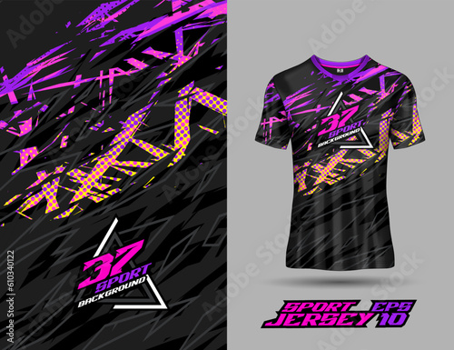 Shirt template abstract background for extreme jersey team, racing, cycling, leggings, football, gaming and sport livery.