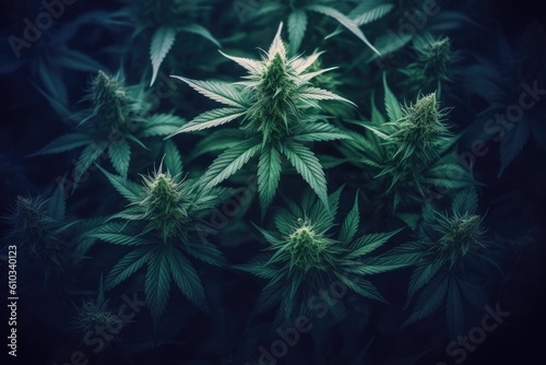 marijuana plant is growing high