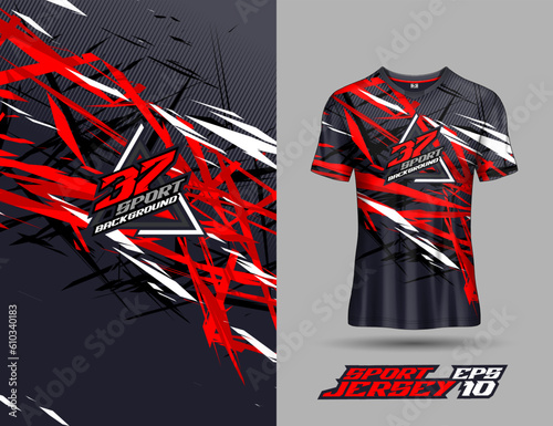 Shirt template abstract background for extreme jersey team, racing, cycling, leggings, football, gaming and sport livery.