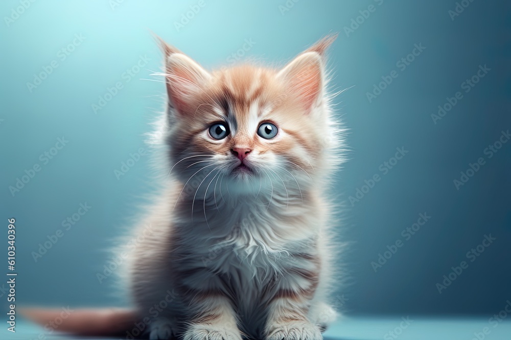 Obraz premium A little cat with a pitiful expression, generated by AI