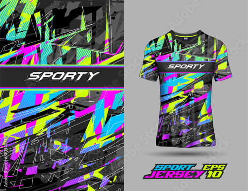 Shirt template abstract background for extreme jersey team, racing, cycling, leggings, football, gaming and sport livery.