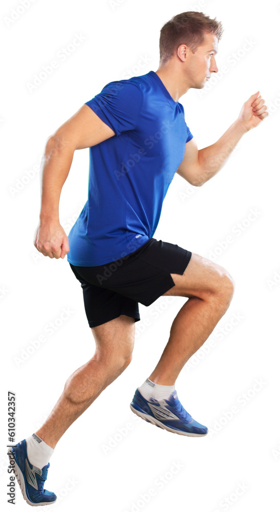 Fototapeta premium Young caucasian man sprinter runner running