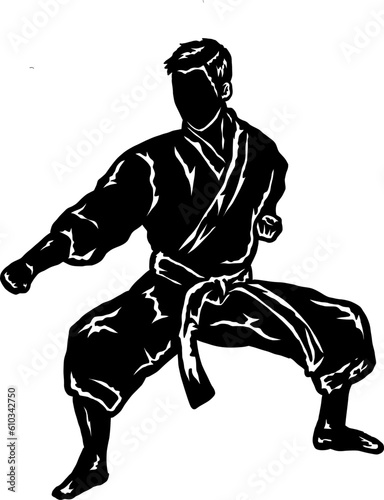 karate fighter illustration logo vector © irvan