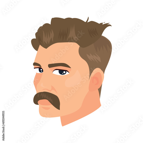 Mustached Guy icon. Colored vector element from beards collection. Creative Mustached Guy icon for web design, templates and infographics.