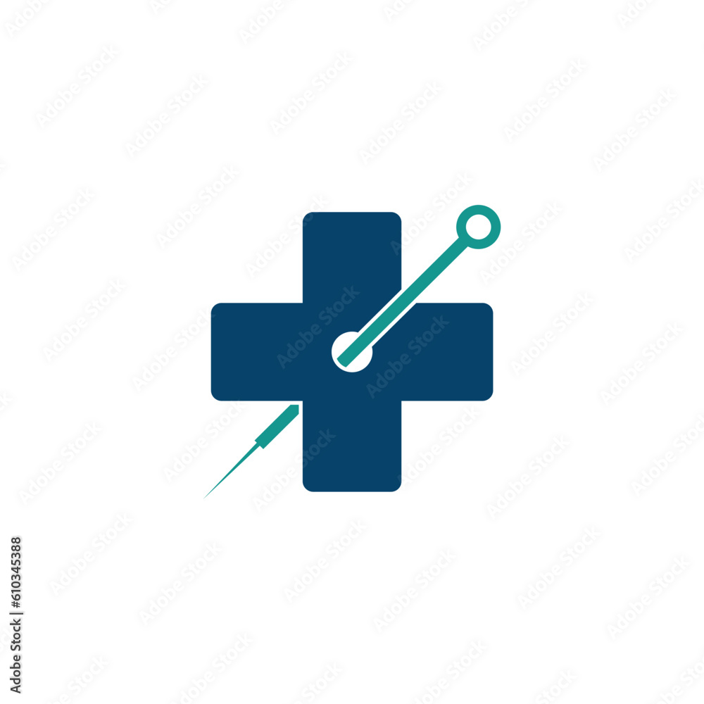 Abstract medical cross herbal acupuncture logo Abstract medical cross herbal acupuncture logo