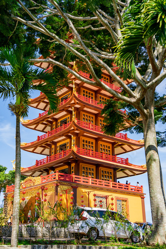 Beautiful architecture of Bat Nha Pagoda in Bao loc city, Lam Dong, Vietnam