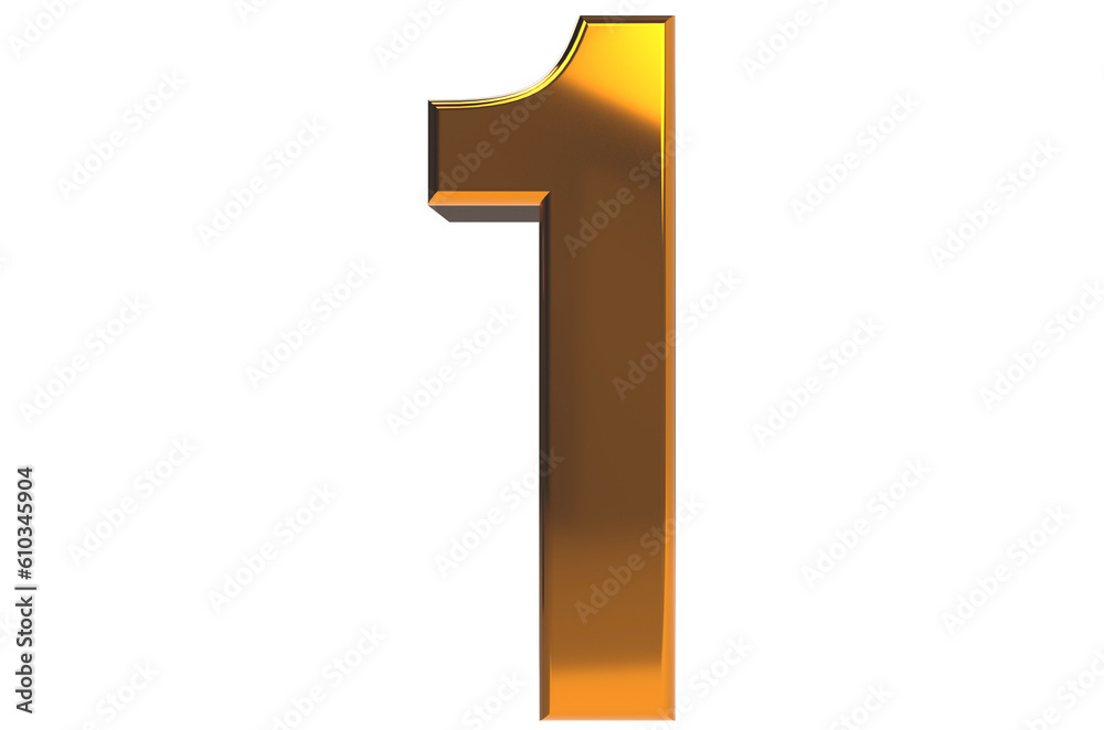 3d gold number 1 on transparent background PNG 3d gold number 1 on transparent background PNG