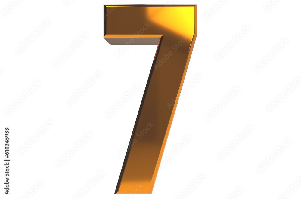 3d gold number 7 on transparent background PNG 3d gold number 7 on transparent background PNG