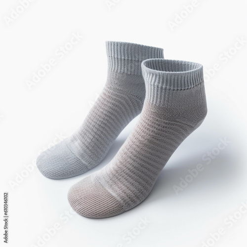 Women's foot socks isolated on white background. Made from breathable fabric to ensure comfort. 