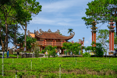 Beautiful architecture of Bat Nha Pagoda in Bao loc city  Lam Dong  Vietnam