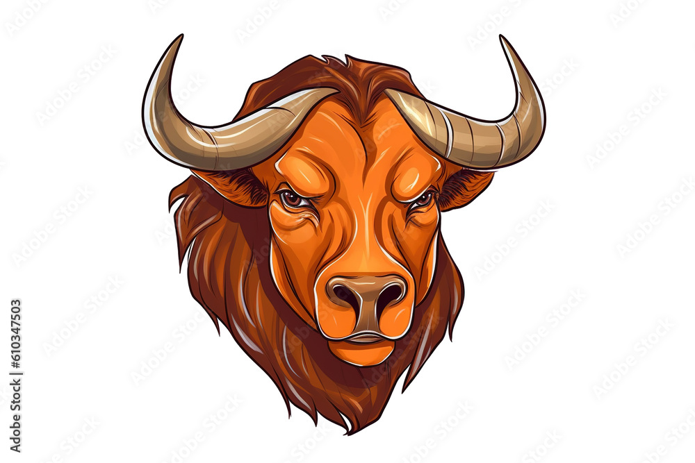 Fototapeta premium Cow transparent background, generative artificial intelligence 