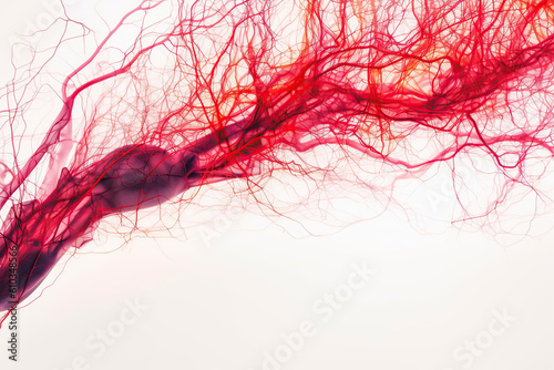 Arteriography, Radiographic examination of blood vessels using a contrast dye injected into the arteries, created with Generative AI photo