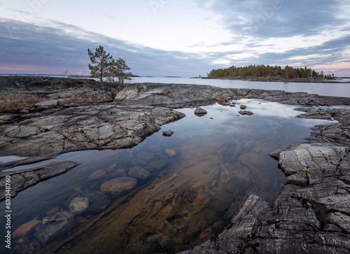 Twilight on Lake Ladoga. Ladoga Skerries National Park. Karelia, Russia © Павел Ващенков