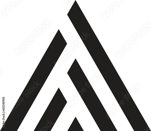 Triangle Icon alphabet letter A logo, triangle shape vector 