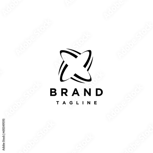 Rotating line logo design creates a minimalist abstract simple propeller shape. Minimalist Rotating Lines Logo Design.