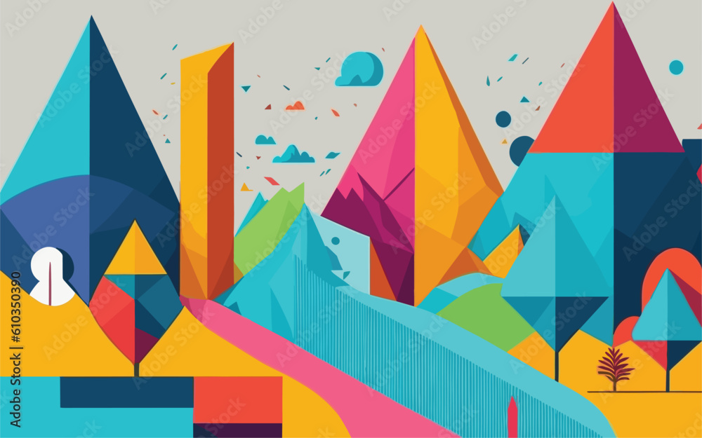 vector-style background image that conveys the idea of growth and progress, using simple geometric shapes arranged in a series of stages or steps, representing the journey towards personal or vector-style background image that conveys the idea of growth and progress, using simple geometric shapes arranged in a series of stages or steps, representing the journey towards personal or