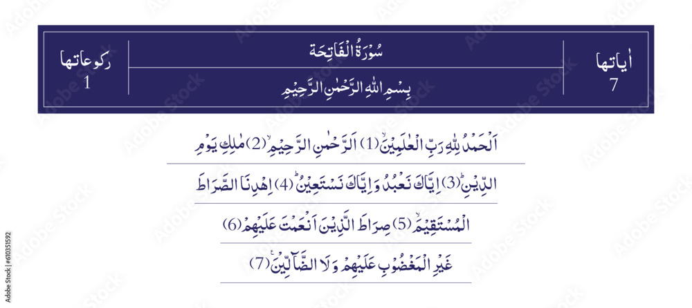 Fototapeta premium One of the Surah of Qur'an Majeed