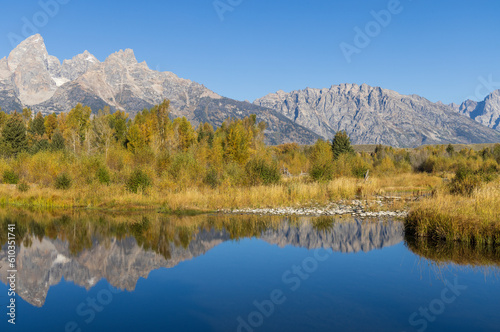 Beautiful Reflection Landscape in the Tetons in Autumn © natureguy