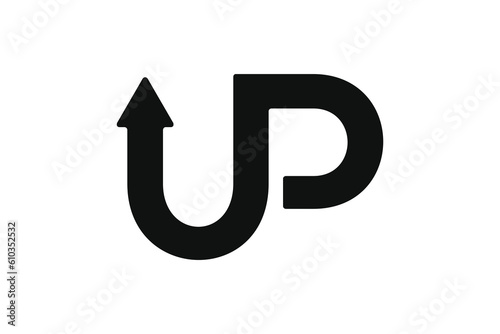 Up text logo design vector icon template