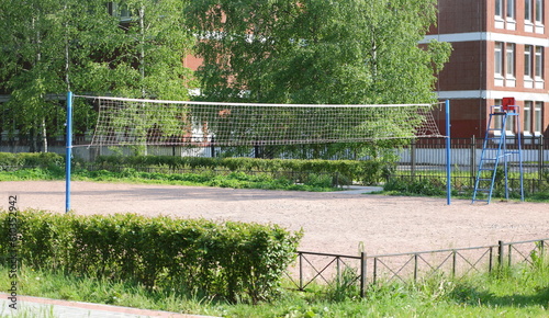 Volleyball court in the park near the house