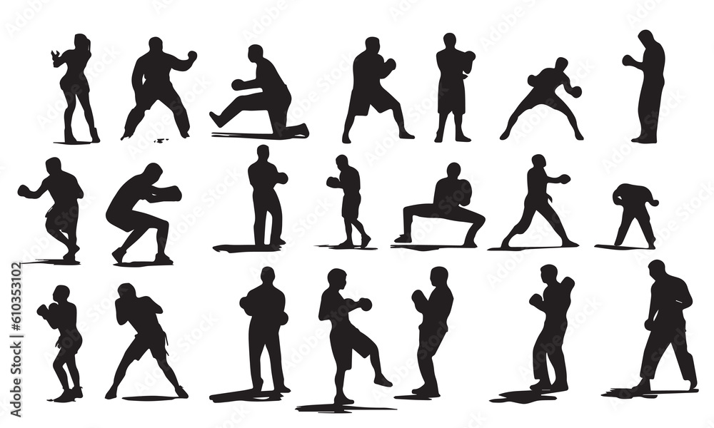 A set of silhouette player vector design