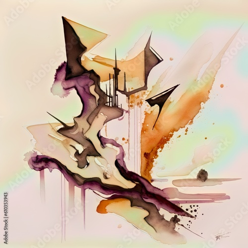 An abstract illustration inspired of disconnected shapes - Artwork 5