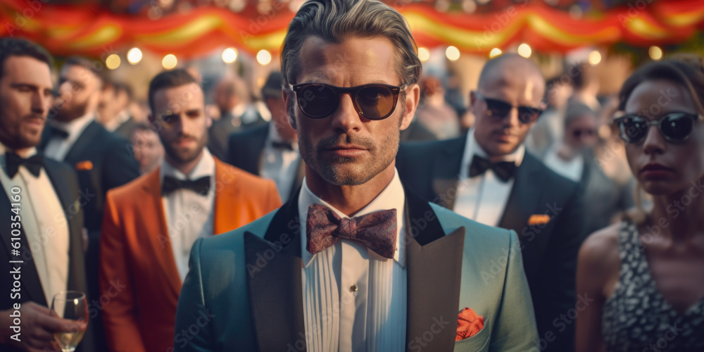 Foto de Captured in a snapshot, a dashing millionaire commands