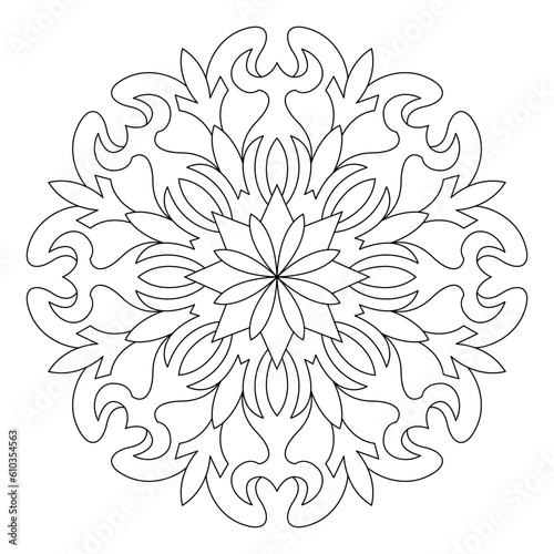 Mandala pattern. Oriental decorative round ornament can be used for meditation background  stress therapy and coloring page.