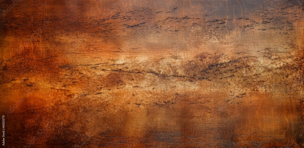 dark brown wooden plank with texture, solid wood veneer and paint on the surface, in the style of dark bronze. Generative AI.