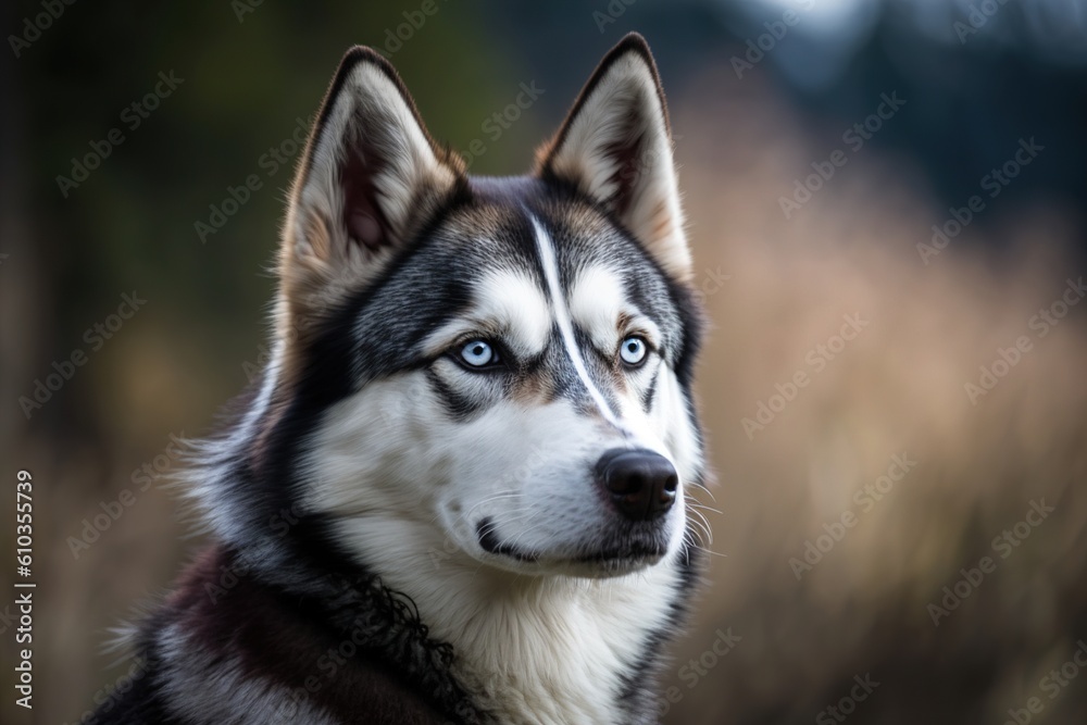 husky dog in nature. Generated by AI.